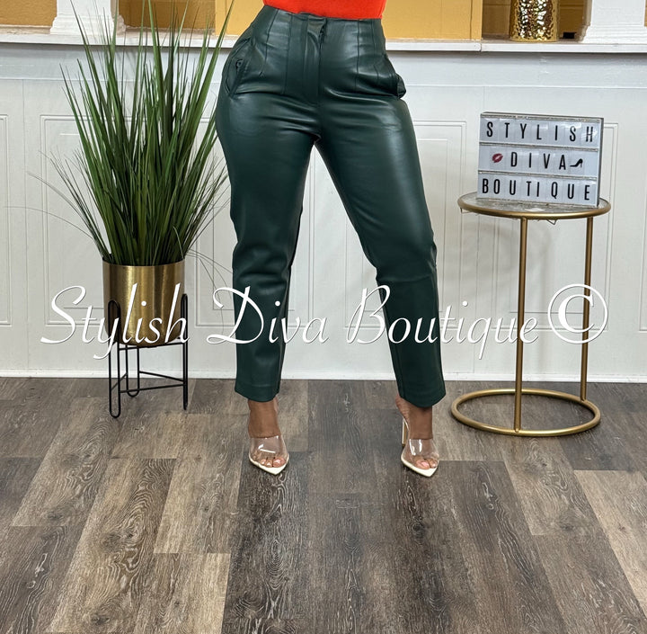Luxe Emerald Leather Pants