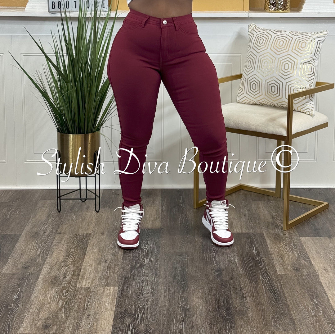 So Curvy Stretch Skinny Jeans up to 2XL (Garnet)