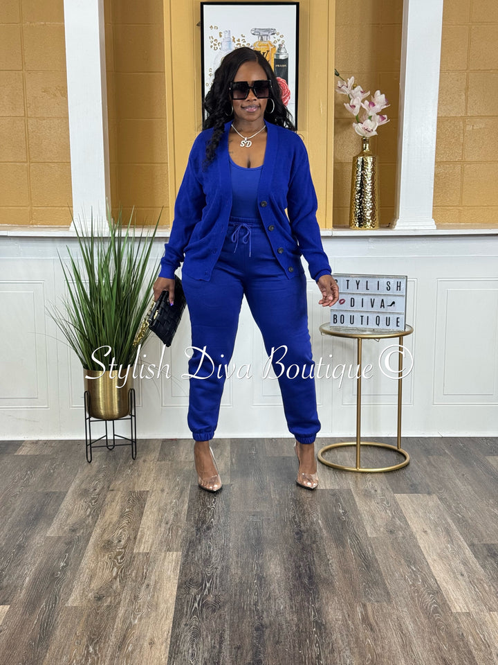 Cozy Luxe Cardigan (Bright Blue)