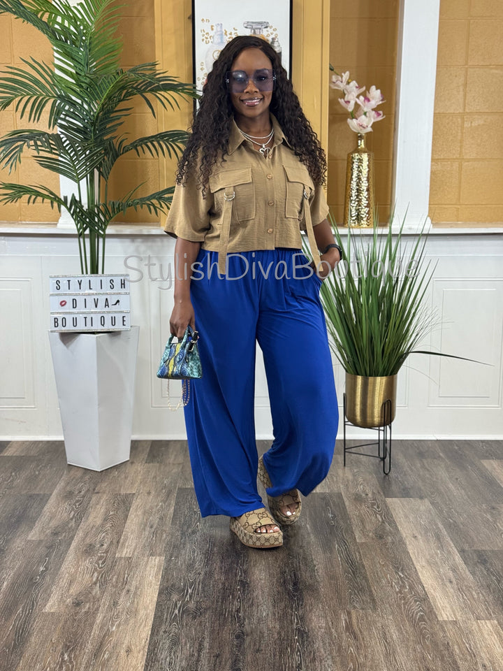 Ceya Button Front Crop Top (Mocha)
