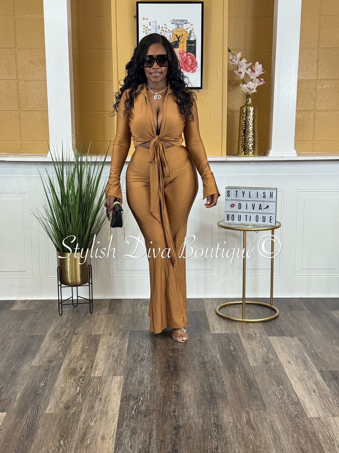 Desi 2pc Flare Set (Bronze Brown)