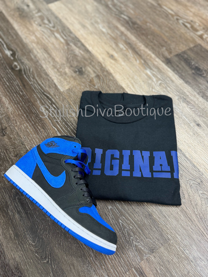 ORIGINAL Signature Graphic Tee (Black Shirt/Royal Blue Print)