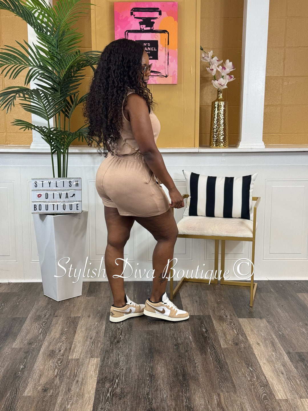 Jamiye Sleeveless Romper (Taupe)