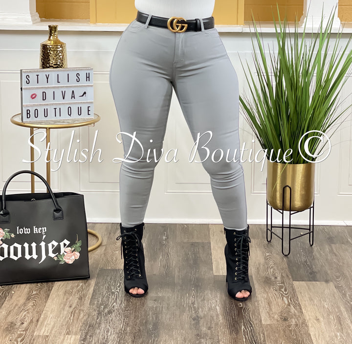 So Curvy Stretch Skinny Jeans up to 2XL (Light Grey)
