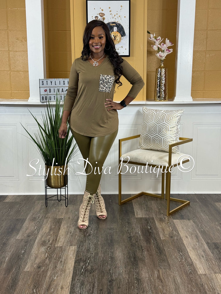 Another Cute L/S Legging Set (Dusty Olive)