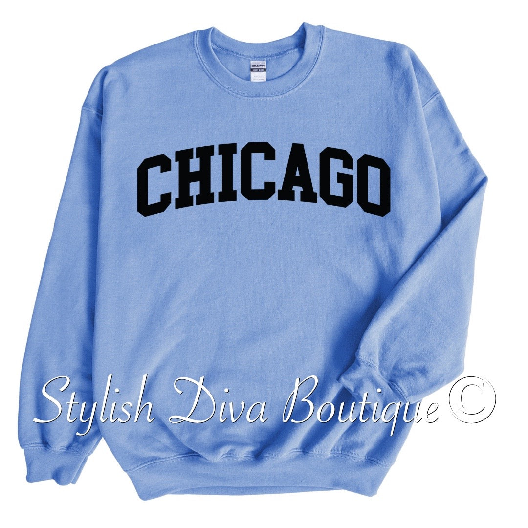 Chicago Sweatshirt Only up to 3XL (Black Print)