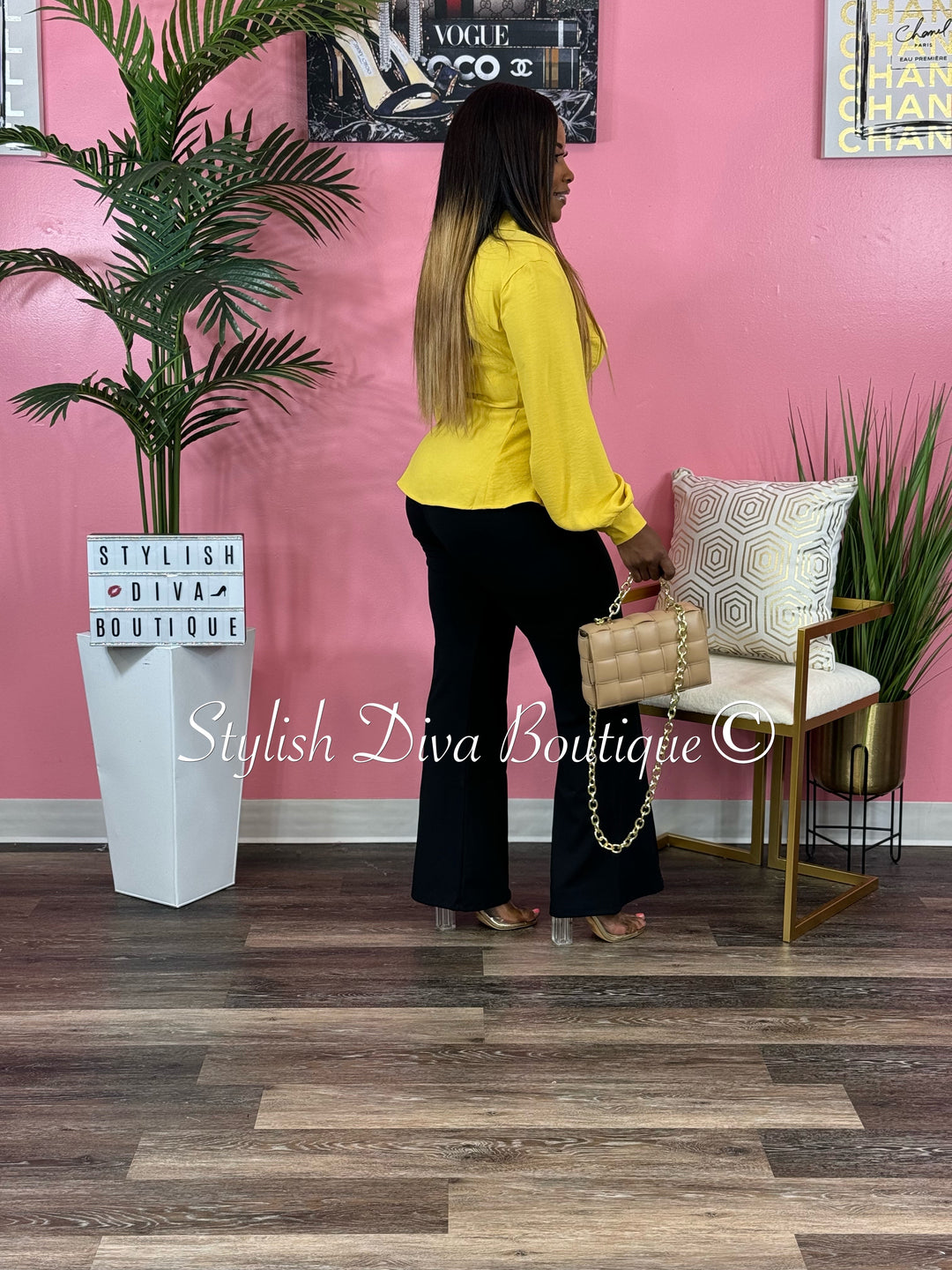 Michel Button Up Blouse (Yellow)