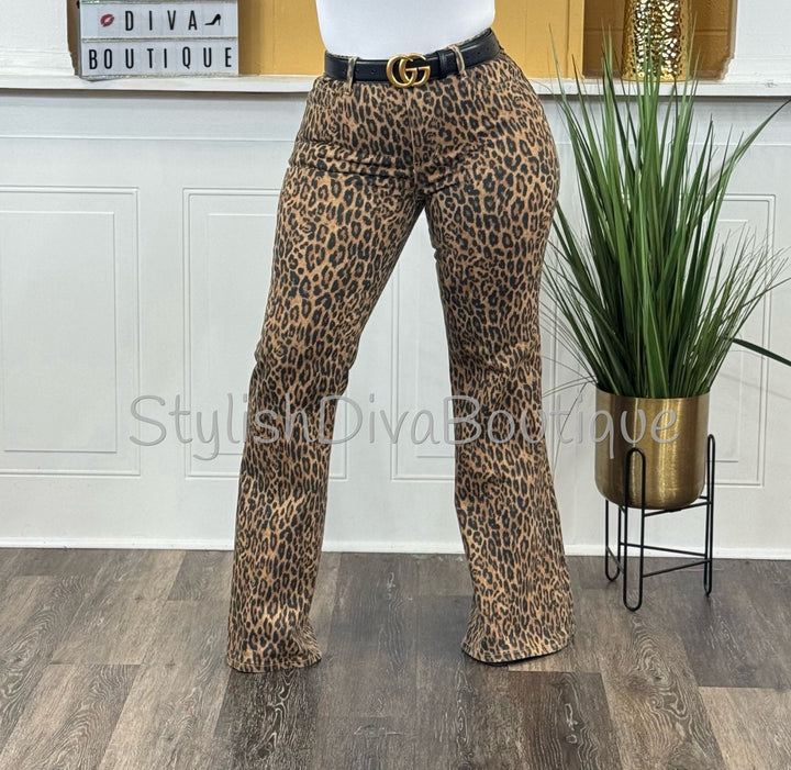Untamed Elegance Leopard Flare Jeans up to 24W