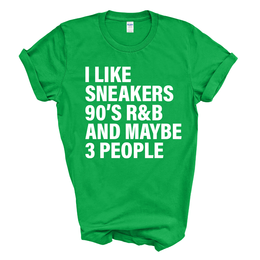 I Love Sneakers & 3 People T-Shirt (White Print)