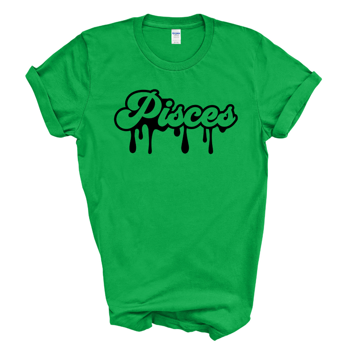 Pisces Dripping T-Shirt (Black Print)