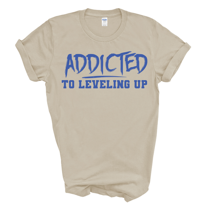 Addicted To Leveling Up T-Shirt (B Royal Print)