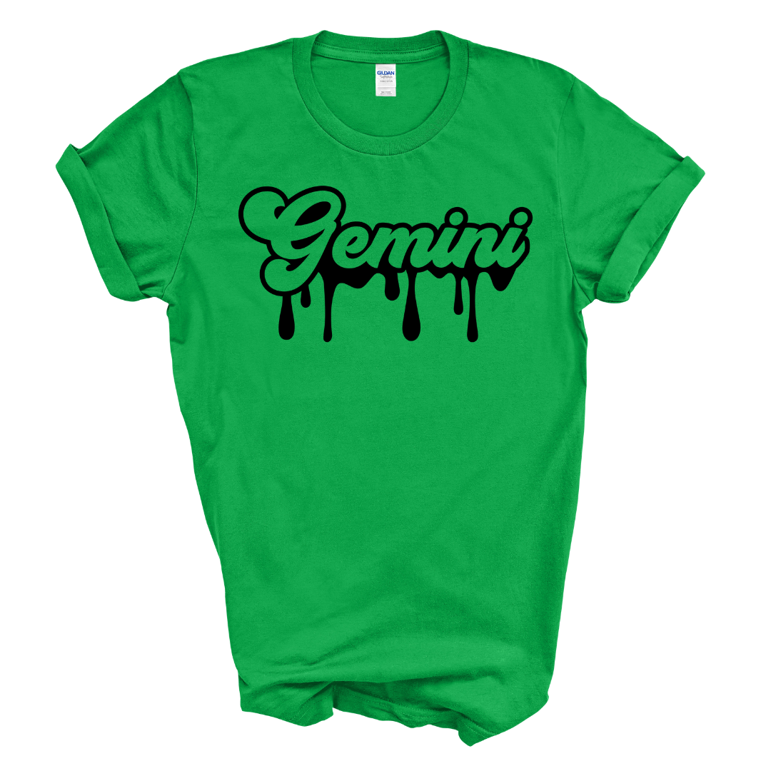 Gemini Dripping T-Shirt (Black Print)