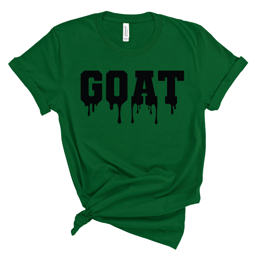 GOAT Dripping T-Shirt (Dark Green/Black Print)