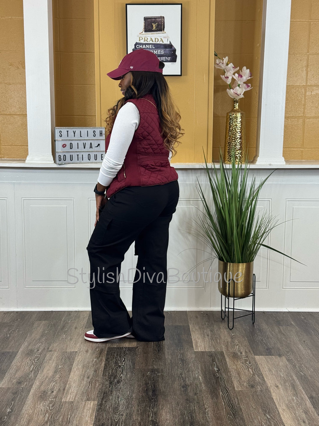 Rowan Quilted Padded Vest up to 2XL (Wine)