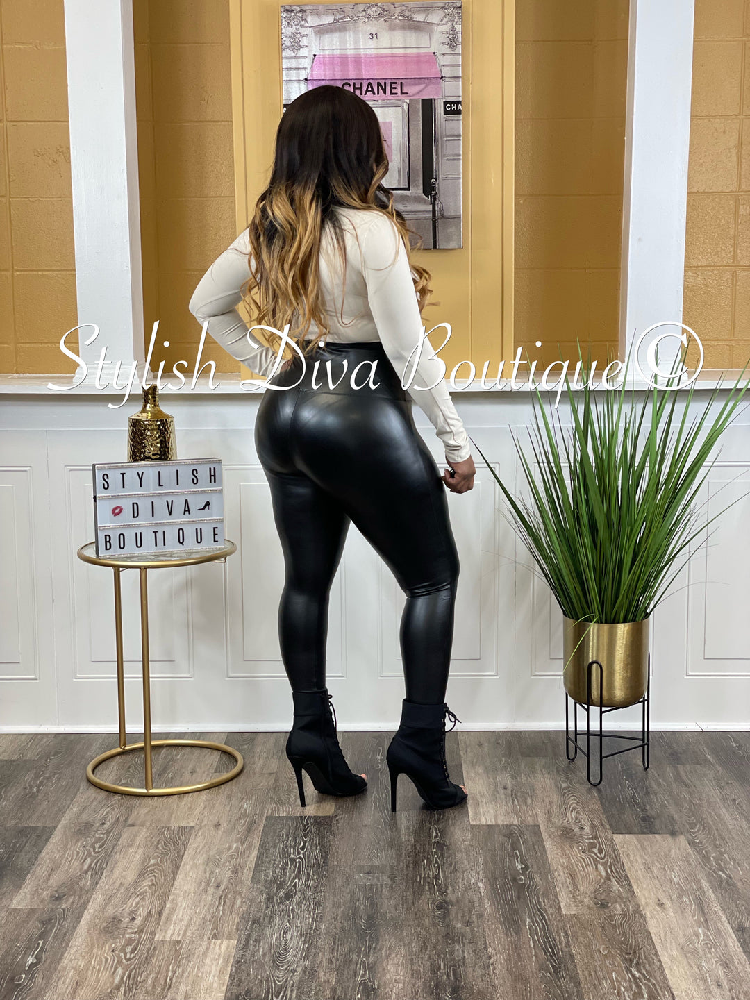 Faux Leather Leggings up to 3XL (Black)