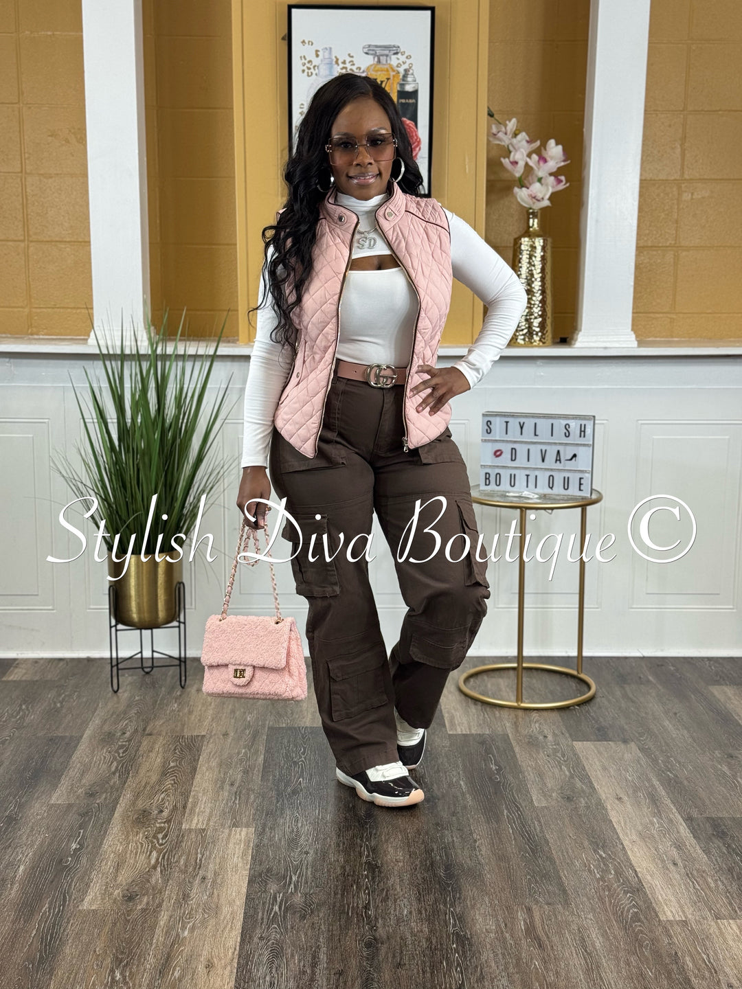 Rowan Quilted Padded Vest (Lt Pink)