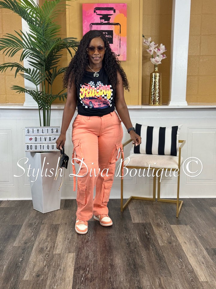 Milye Cargo Pants (Peach)