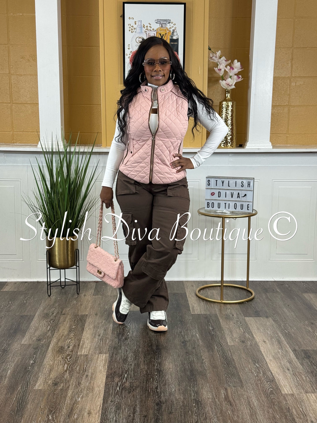 Rowan Quilted Padded Vest (Lt Pink)