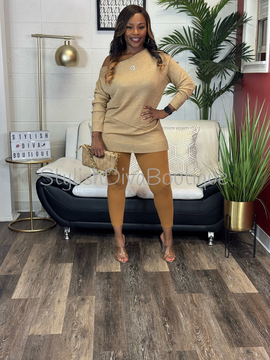 Luxe Cotton Capri Leggings (Cafe Brown)