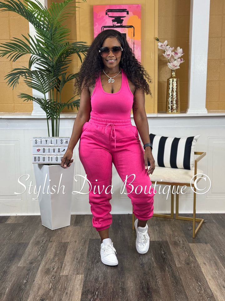 Kerri Jogger Set (Hot Pink)