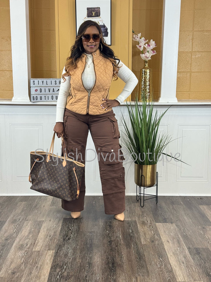 Rowan Quilted Padded Vest up to 2XL (Caramel)