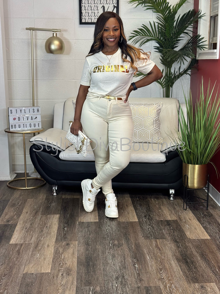 ORIGINAL Signature Graphic Tee (Champagne Cream)