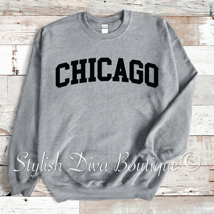 Chicago Sweatshirt Only up to 3XL (Black Print)