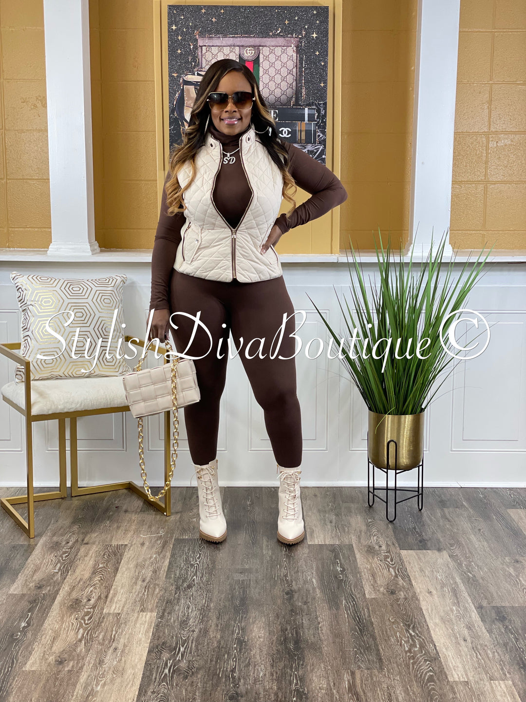 Rowan Quilted Padded Vest up to 2XL (Ivory)