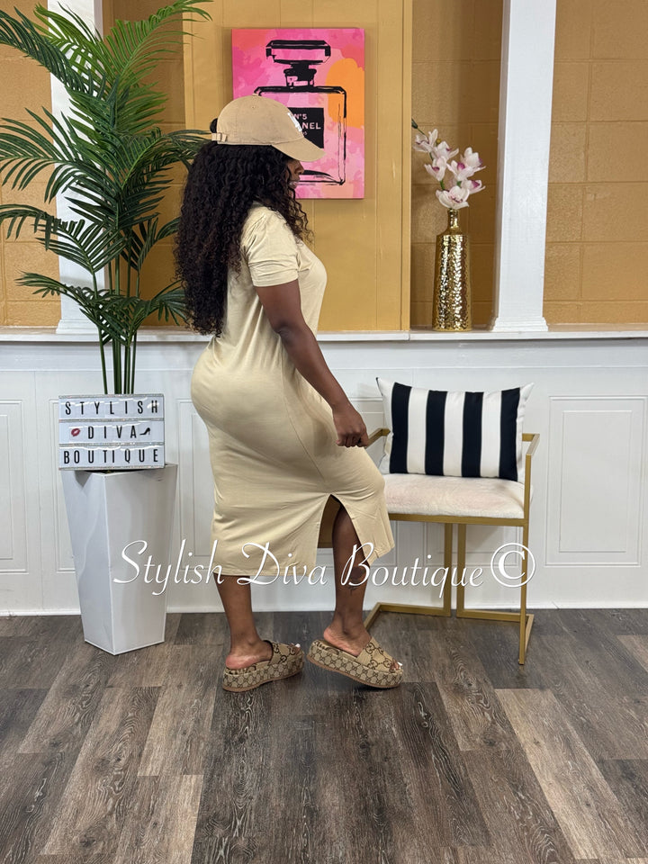 Natalie Oversized Shirt Dress (Cafe Brown)