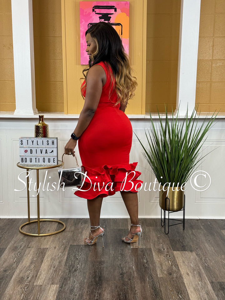 Majestic Midi Dress (Red)