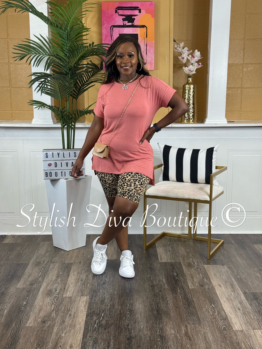 Print Me Pretty Biker Set (Ash Rose/Leopard)
