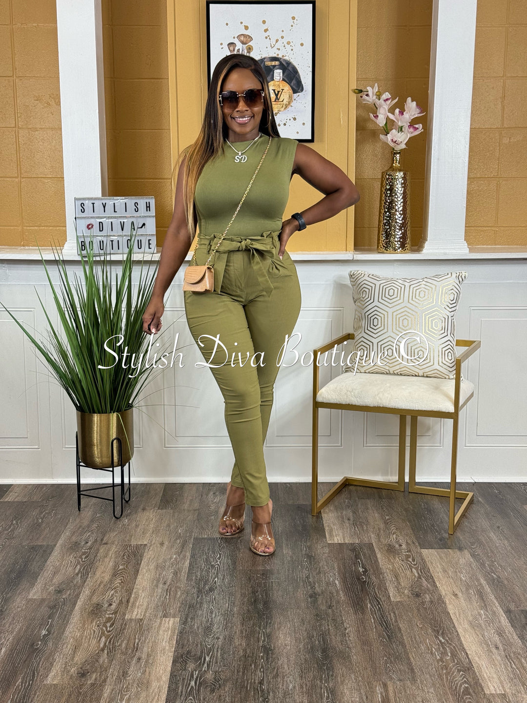 Luxe Diva Pants (Moss Green)