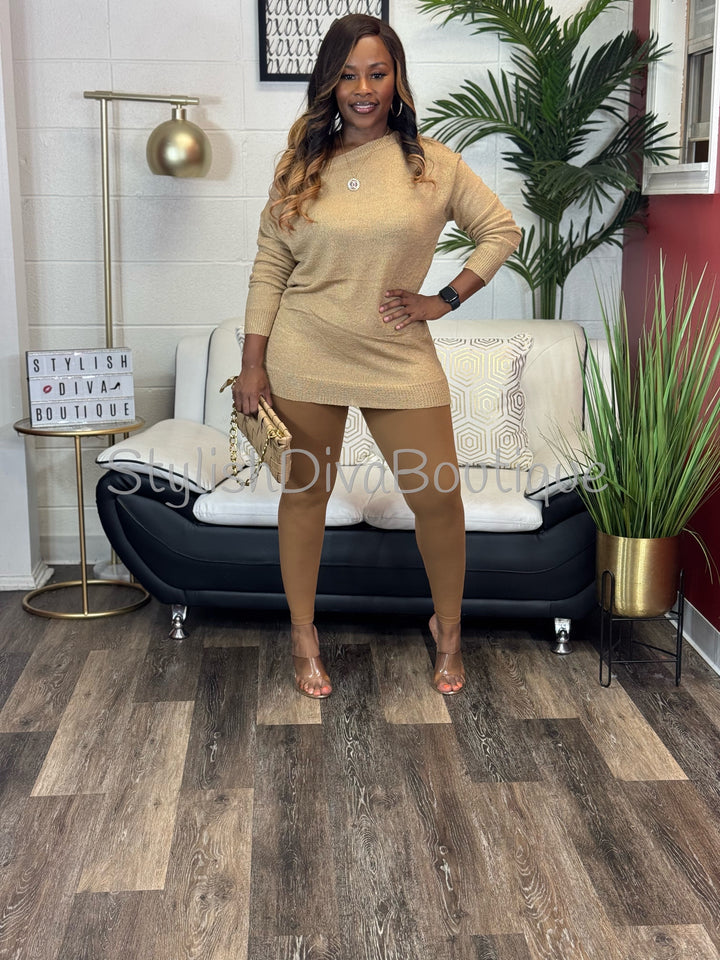 Bobbi Off Shoulder Everyday Sweater (Camel)