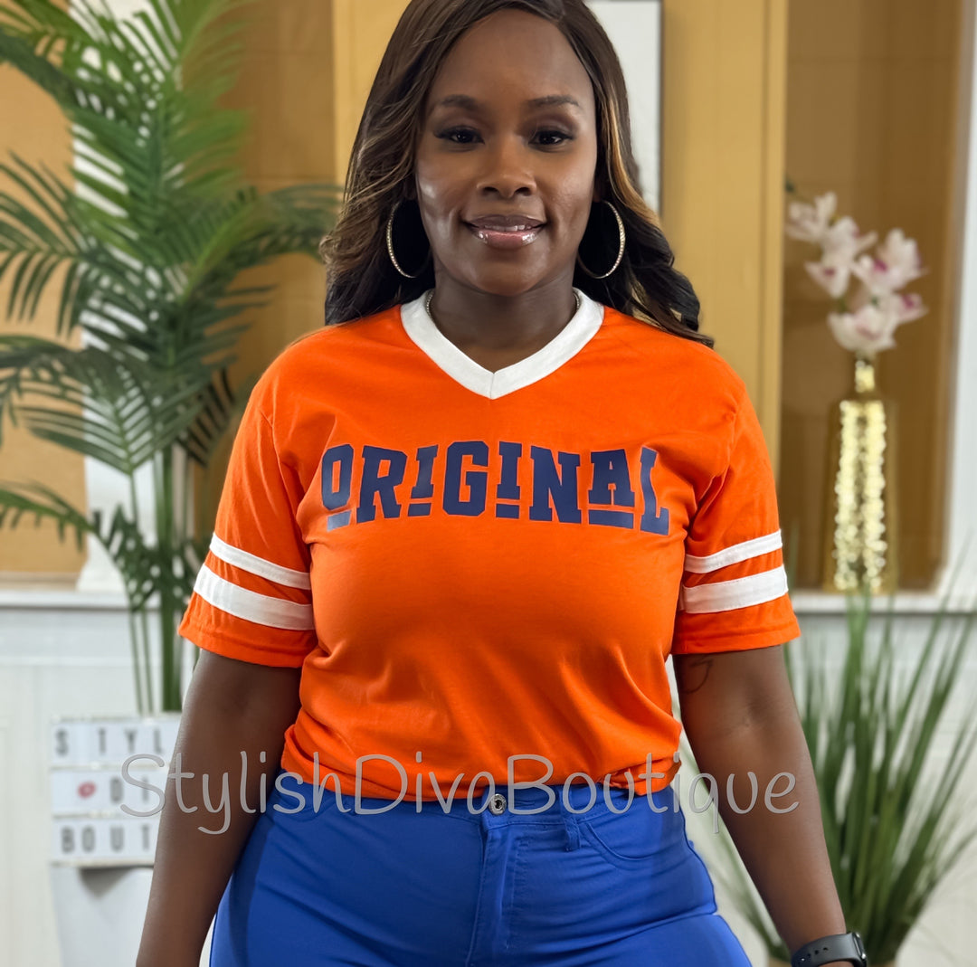 ORIGINAL Varsity Tee (Orange/Royal Blue)