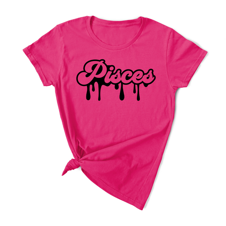 Pisces Dripping T-Shirt (Black Print)