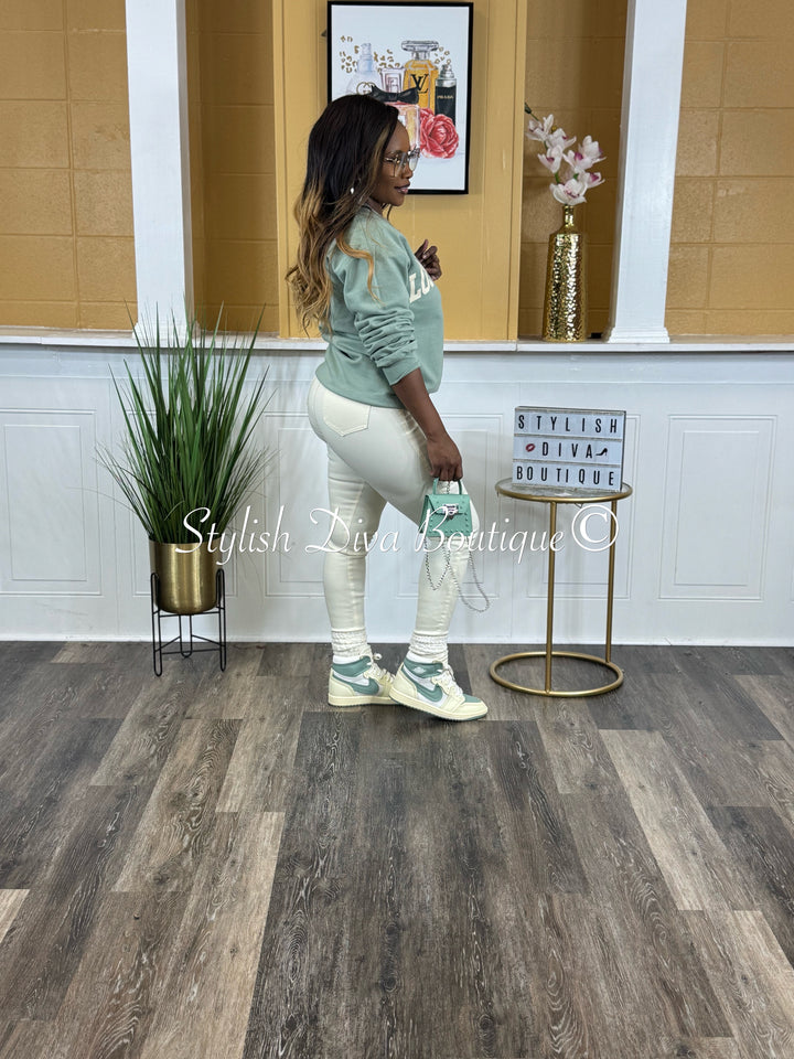 So Curvy Stretch Skinny Jeans up to 2XL (Cream)