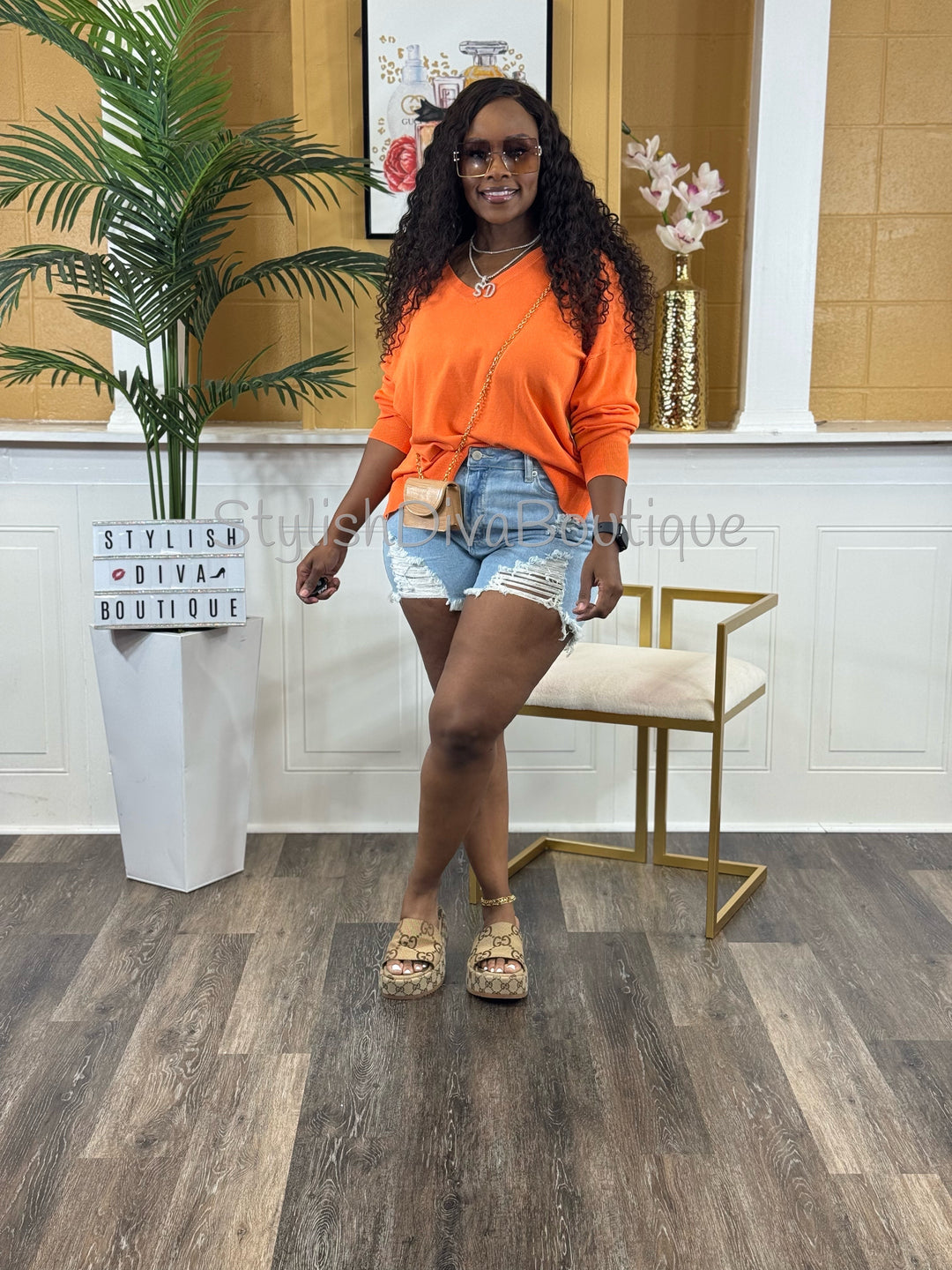 Casual Moves Lightweight Sweater (Orange)