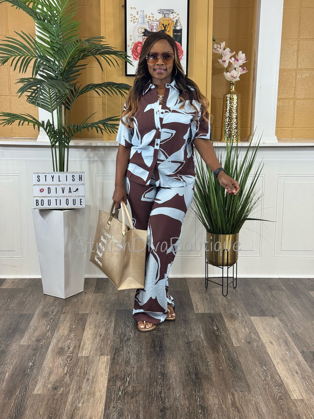 Bali Life Pants Set (Mocha Sky)