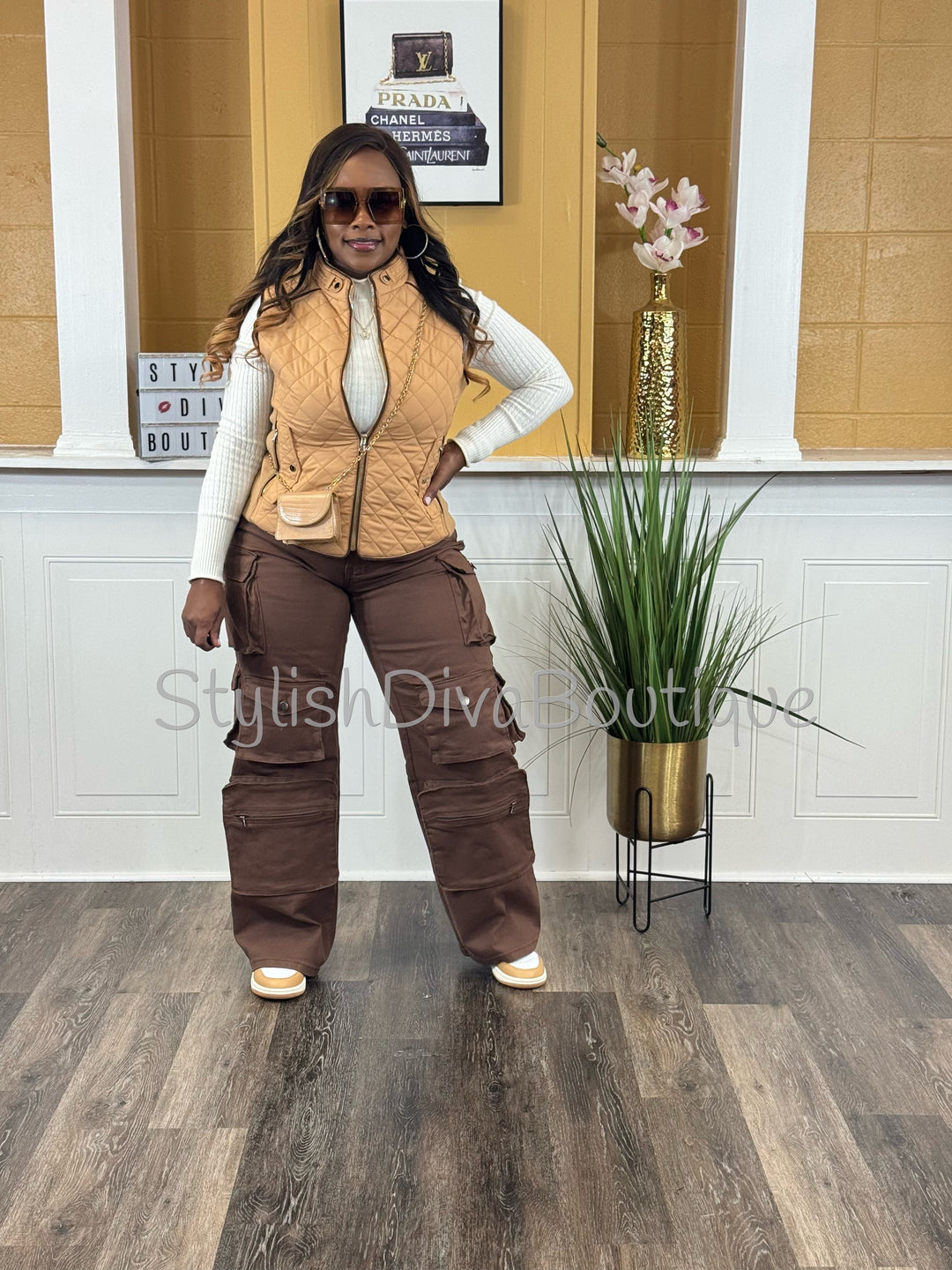 Rowan Quilted Padded Vest up to 2XL (Caramel)