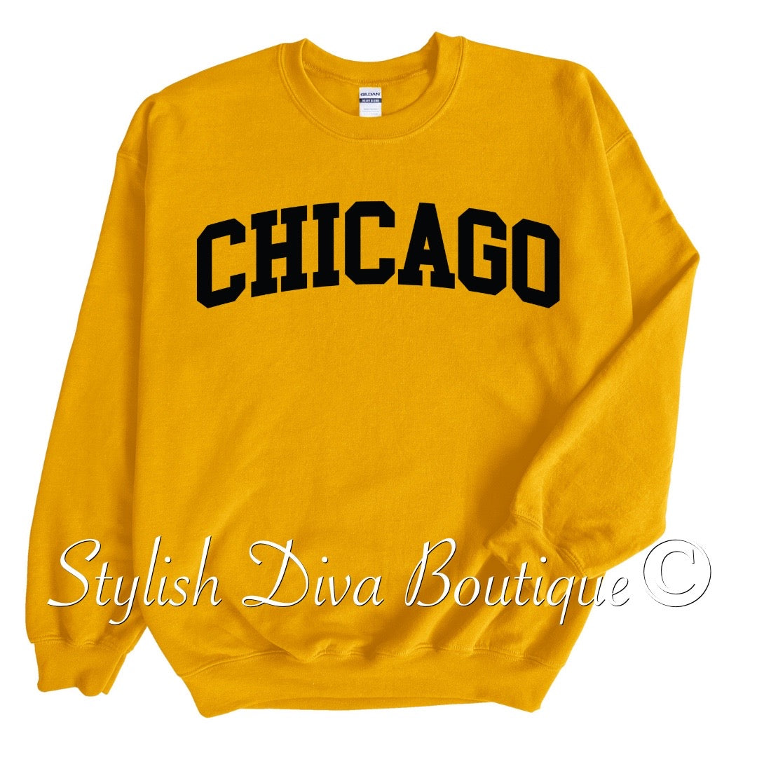 Chicago Sweatshirt Only up to 3XL (Black Print)