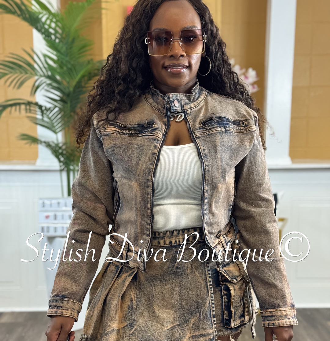 Rider Tinted Denim Jacket (Copper)