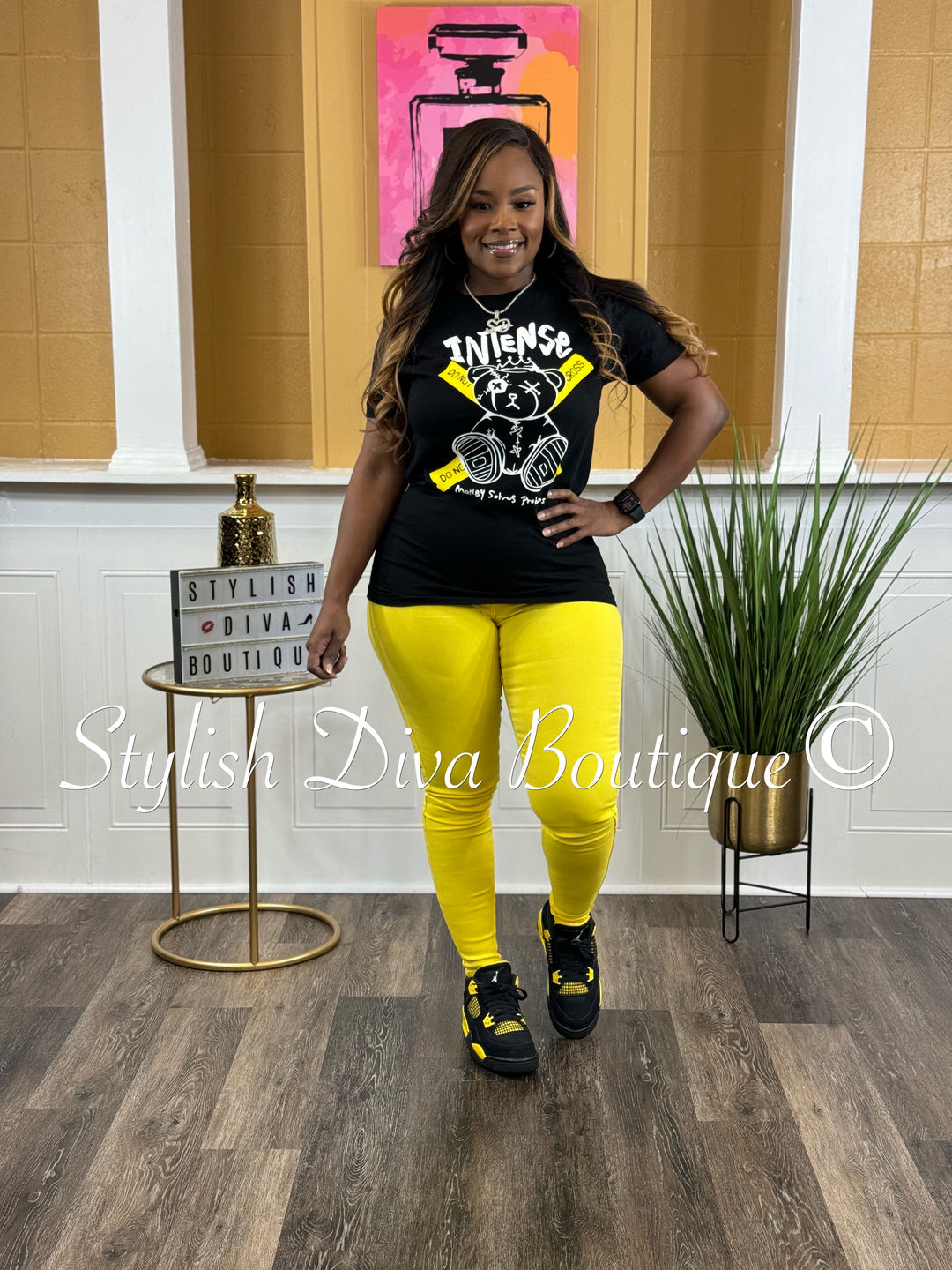 So Curvy Stretch Skinny Jeans up to 2XL (Yellow)