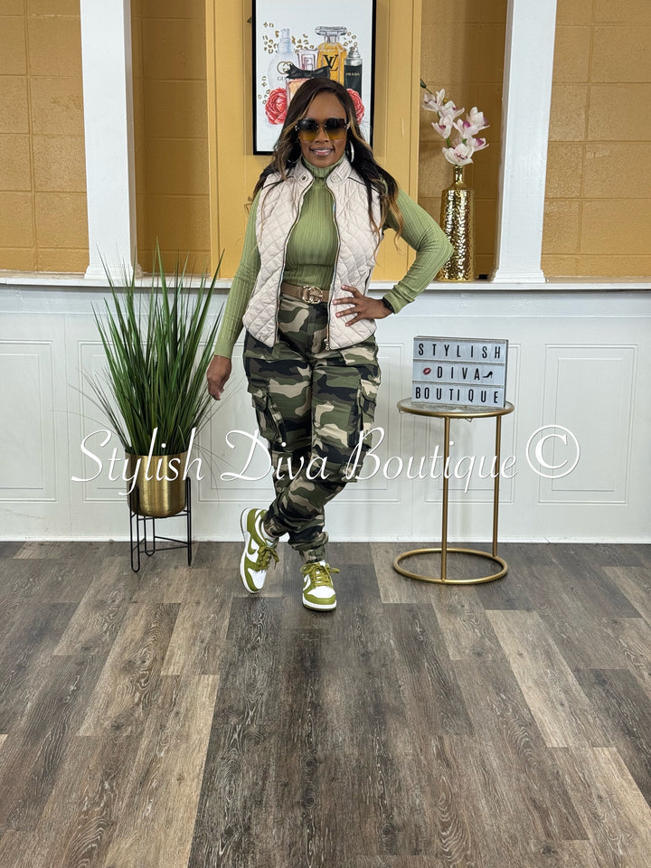 Sienna Camo Cargo Joggers (Light Camo)