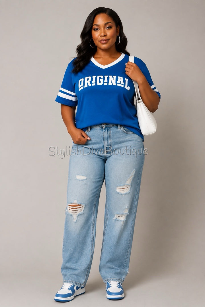 ORIGINAL Varsity Tee (Royal Blue/White)