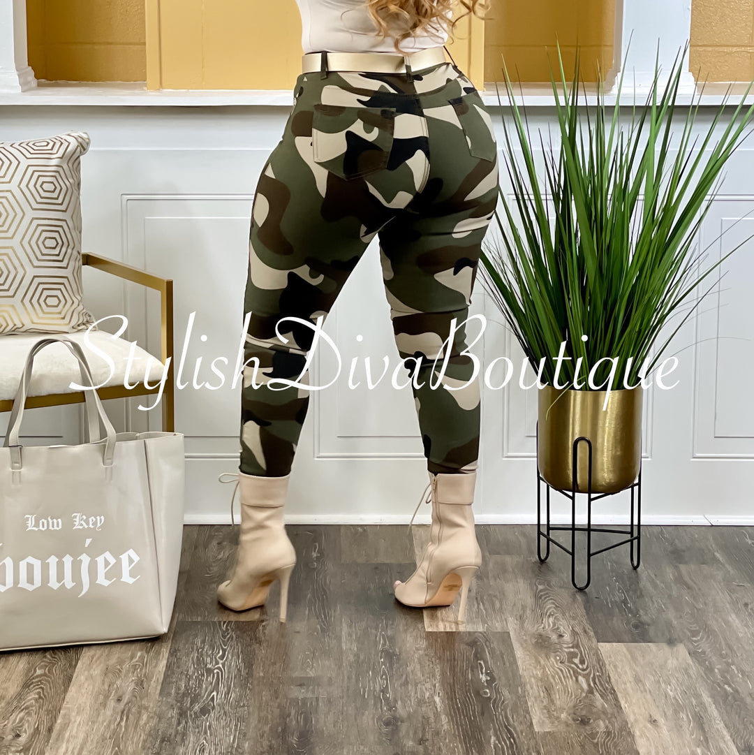 So Curvy Stretch Skinny Jeans up to 2XL (Light Camo)