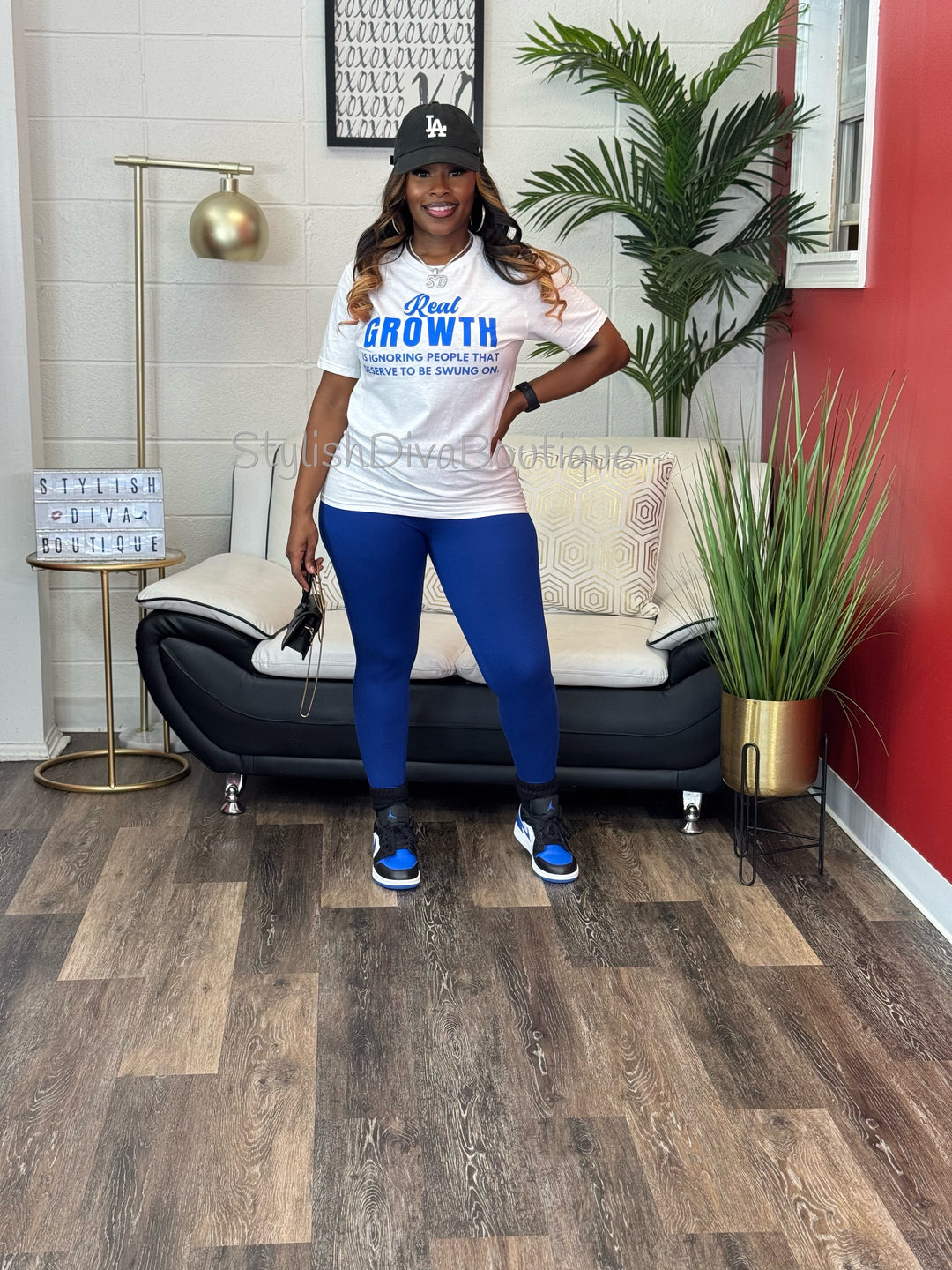 Real Growth T-Shirt (Royal Blue Print)