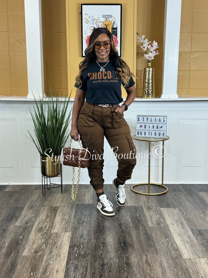Sienna Cargo Joggers (Chocolate Brown)