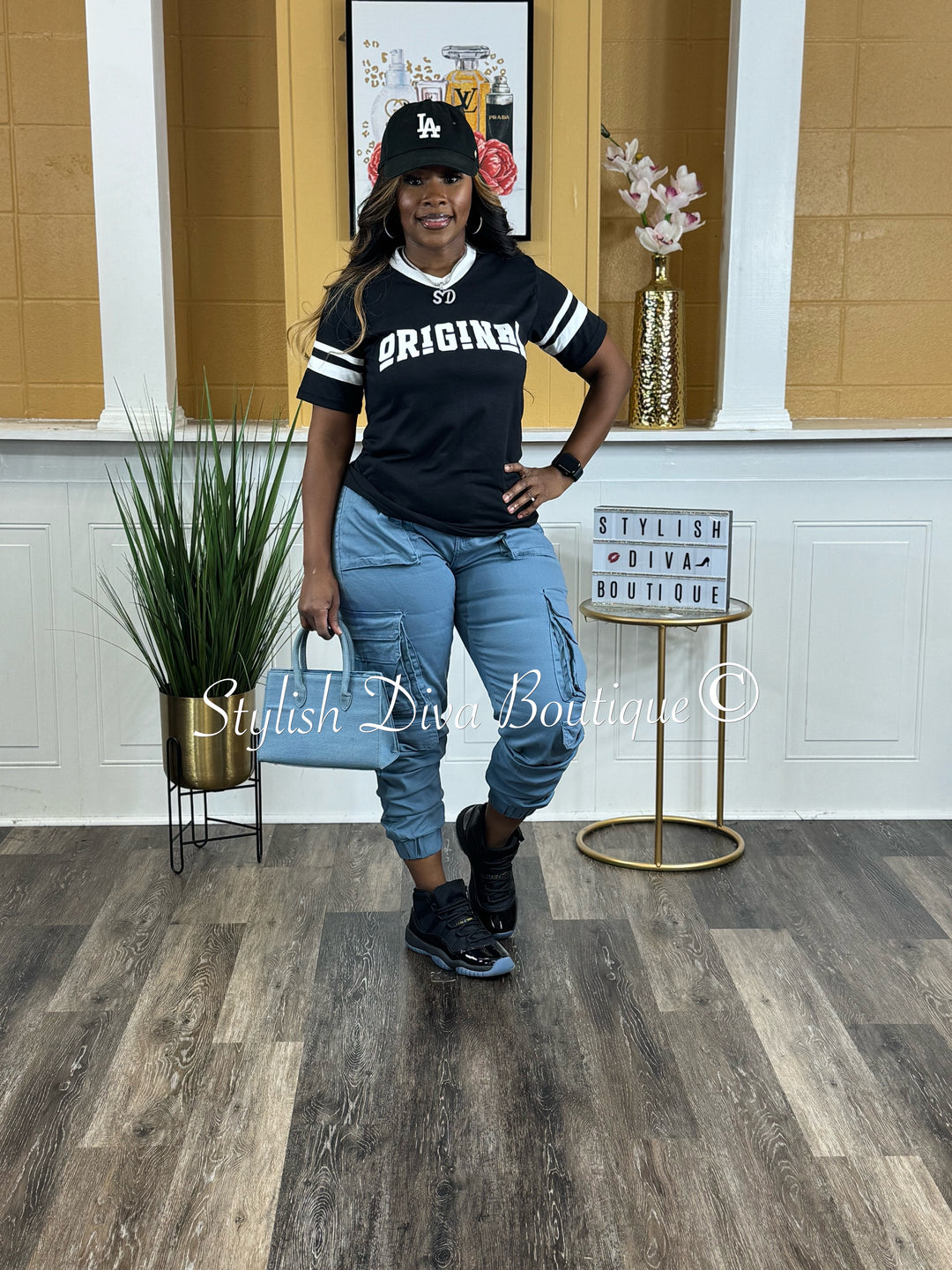 Sienna Cargo Joggers (Cool Blue)