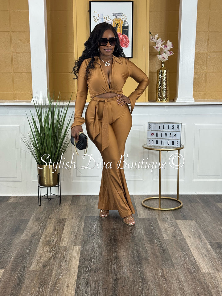 Desi 2pc Flare Set (Bronze Brown)