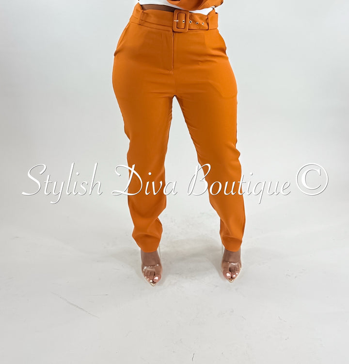 You Better Work Cropped Pants (Camel Brown)